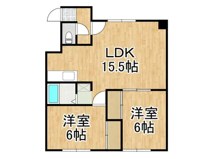 シャトー恵庭(2LDK/2階)の間取り写真