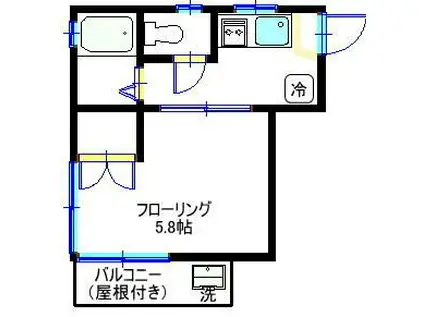 やまだハウス(1K/1階)の間取り写真
