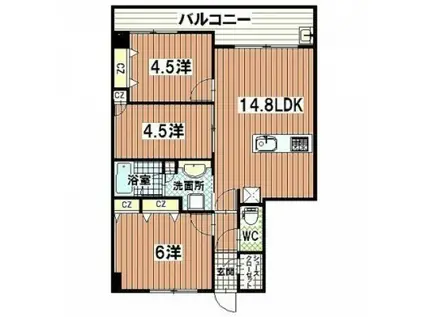 アルファステイツ佐世保駅北(3LDK/9階)の間取り写真