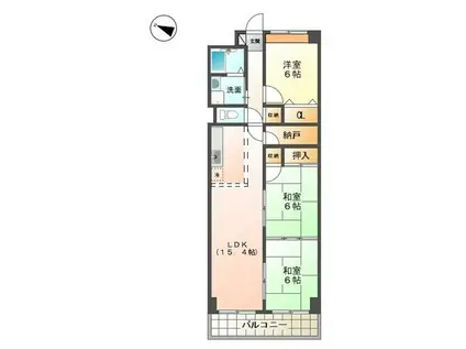 クレール南鈴原(3SLDK/3階)の間取り写真