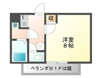 ブライトハイムE棟(1K/3階)の間取り写真