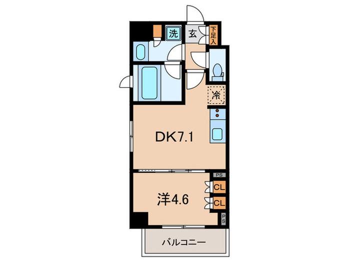 レジディア神楽坂II(1DK/3階)の間取り写真
