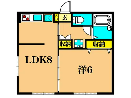 メゾン櫻井(1LDK/2階)の間取り写真