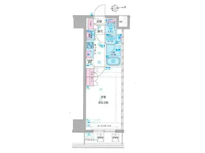 GENOVIA鷺ノ宮SKYGARDEN(1K/1階)の間取り写真