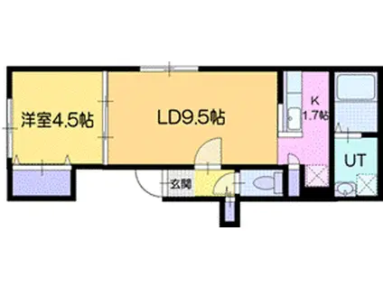 PATRIA千歳(1LDK/1階)の間取り写真