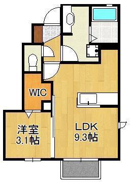 D-ROOM泉台B棟(1LDK/1階)の間取り写真