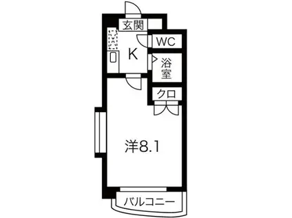 シティライフ一社南(1K/2階)の間取り写真