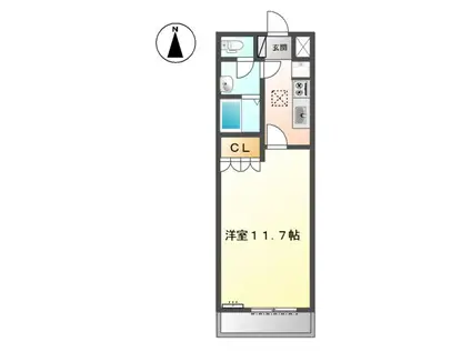 レジデンス・ビット(1K/1階)の間取り写真