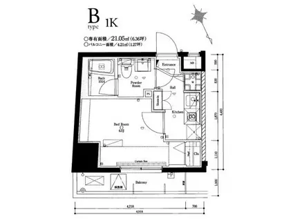 アゼスト西巣鴨(1K/10階)の間取り写真
