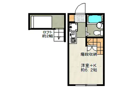かもめハイツ(1K/2階)の間取り写真
