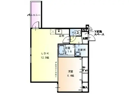 フジパレスKⅡ番館(1LDK/3階)の間取り写真