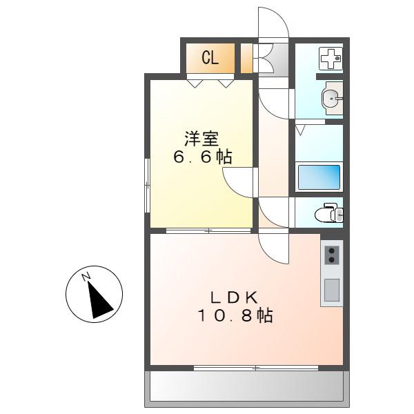 LA FACADE(1LDK/9階)の間取り写真