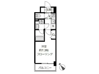 メゾン セルシオ(2DK/1階)の間取り写真