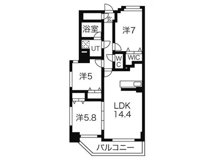 グランガーデン(2LDK/2階)の間取り写真