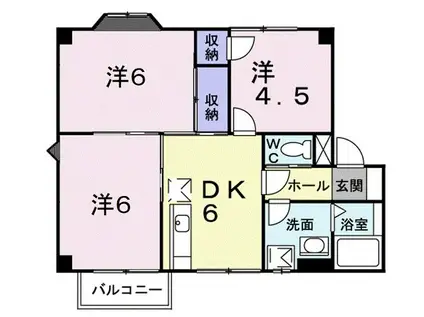 プラド-ル立川B(3DK/2階)の間取り写真