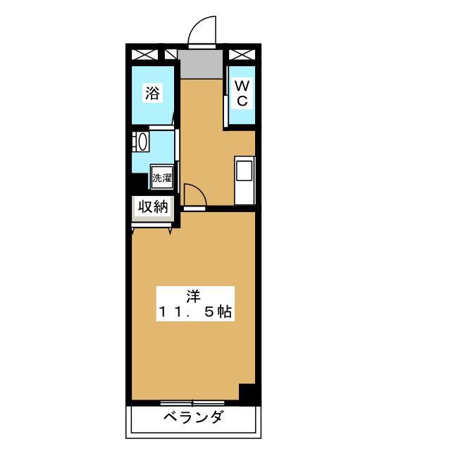 オラシオン南町(1K/7階)の間取り写真