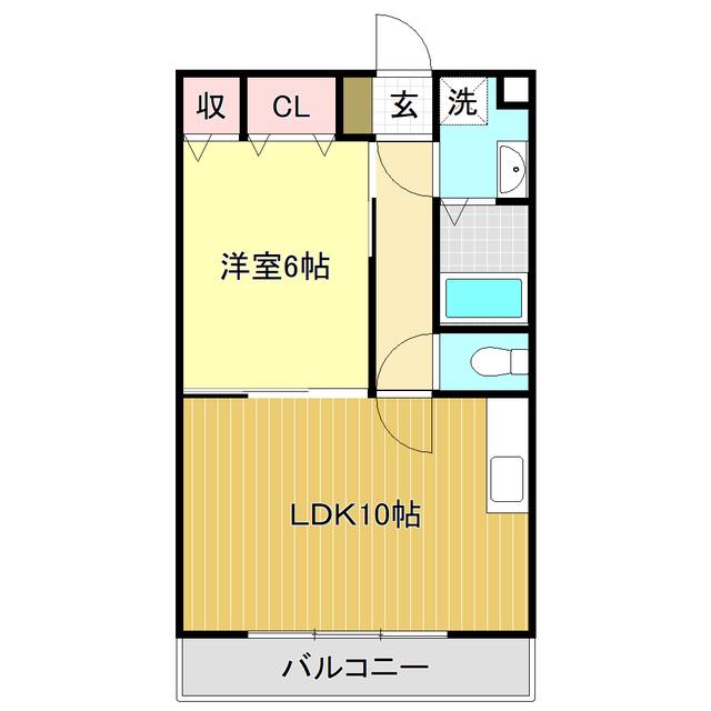 マリベールAZONO(1LDK/1階)の間取り写真