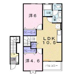 フォレスト香椎II(2LDK/2階)の間取り写真
