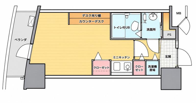 新潟ダイカンプラザ遊学館(ワンルーム/9階)の間取り写真