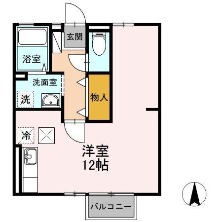 ミレニアム海望(ワンルーム/1階)の間取り写真