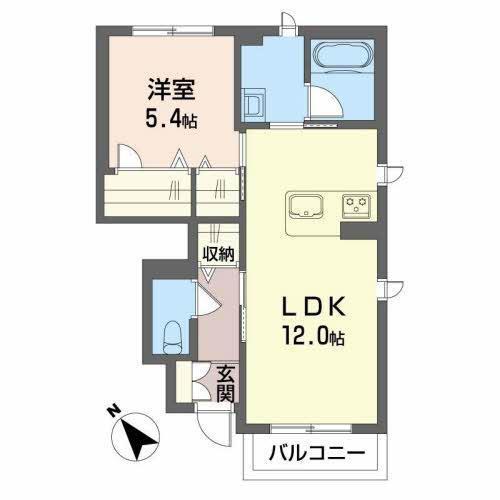 シャーメゾン広町(1LDK/1階)の間取り写真