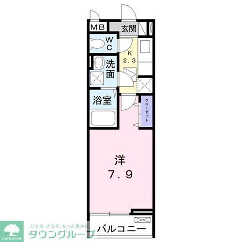 パルティール(1K/1階)の間取り写真