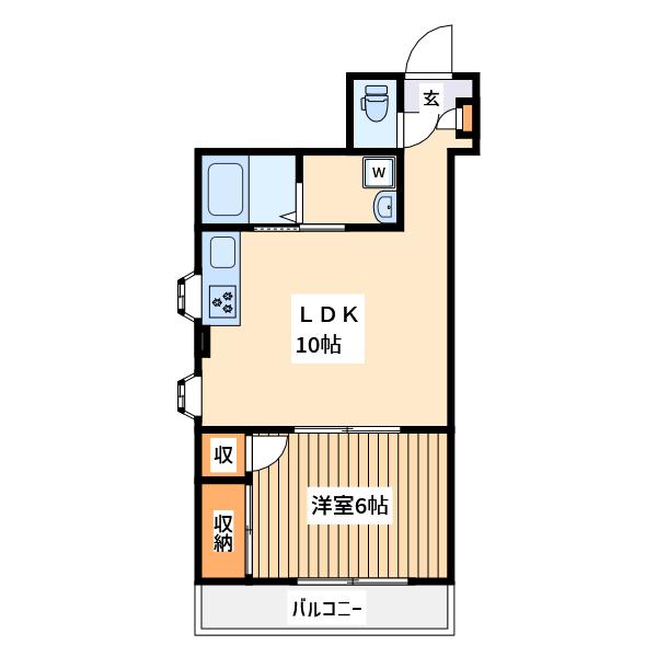 第3メゾン藤(1LDK/5階)の間取り写真