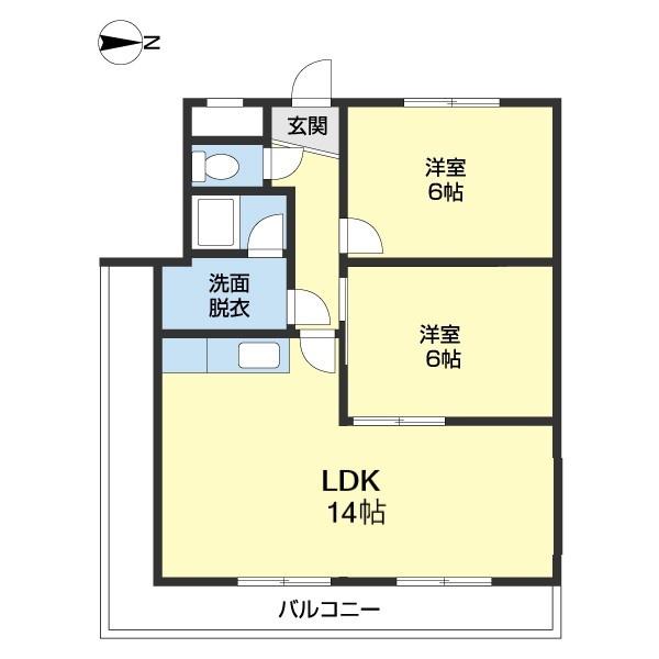メゾン西前(2LDK/3階)の間取り写真
