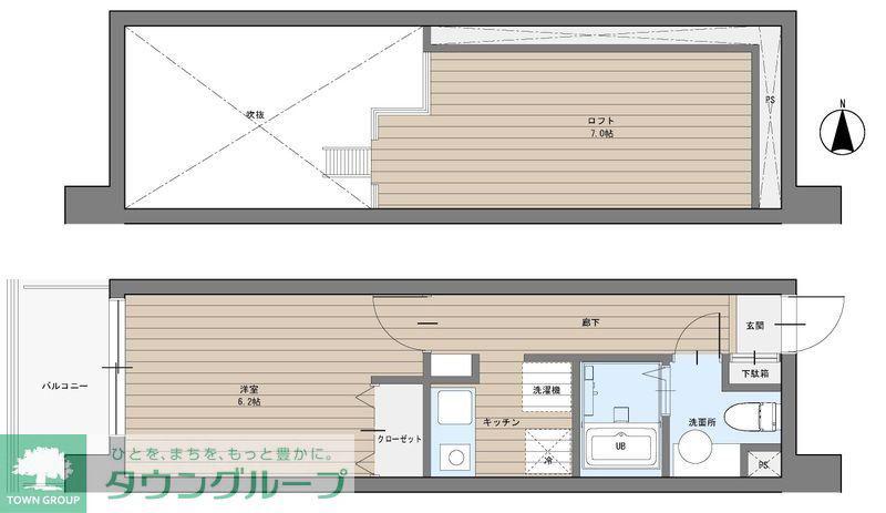 CAVANA東駒形(1K/3階)の間取り写真