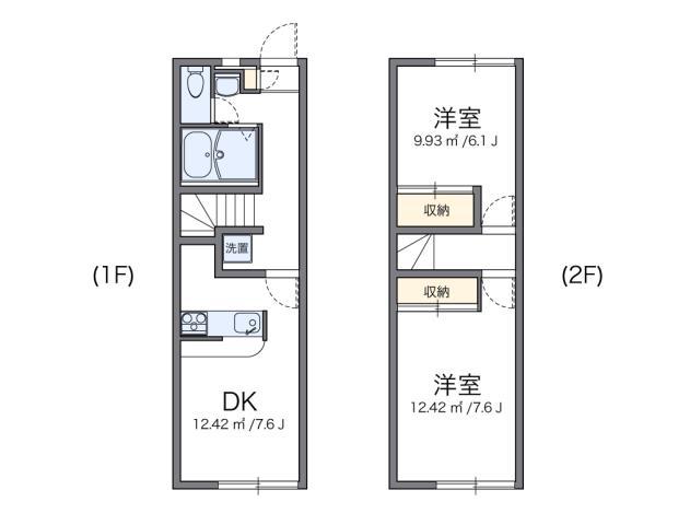レオパレスヴィヴァーチェ青山(2DK/1階)の間取り写真