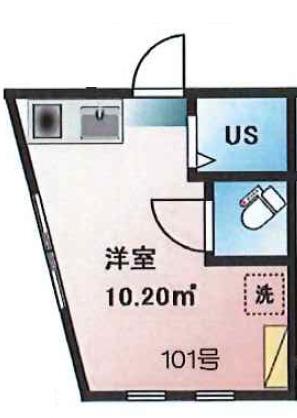 アーバンプレイス新宿N(ワンルーム/1階)の間取り写真