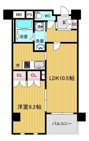 リアライズ呉服町(1LDK/7階)の間取り写真