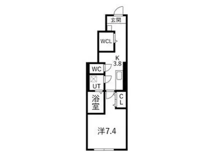 EN CIEL(1K/1階)の間取り写真