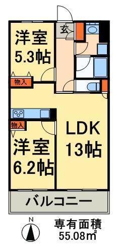 レジディア南千住(2LDK/7階)の間取り写真