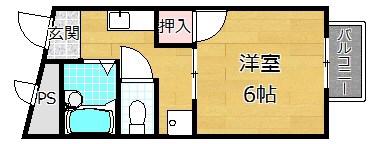 メゾンエトワール(1K/2階)の間取り写真