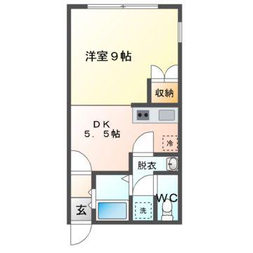 Mハイツ宮の森1(1DK/1階)の間取り写真