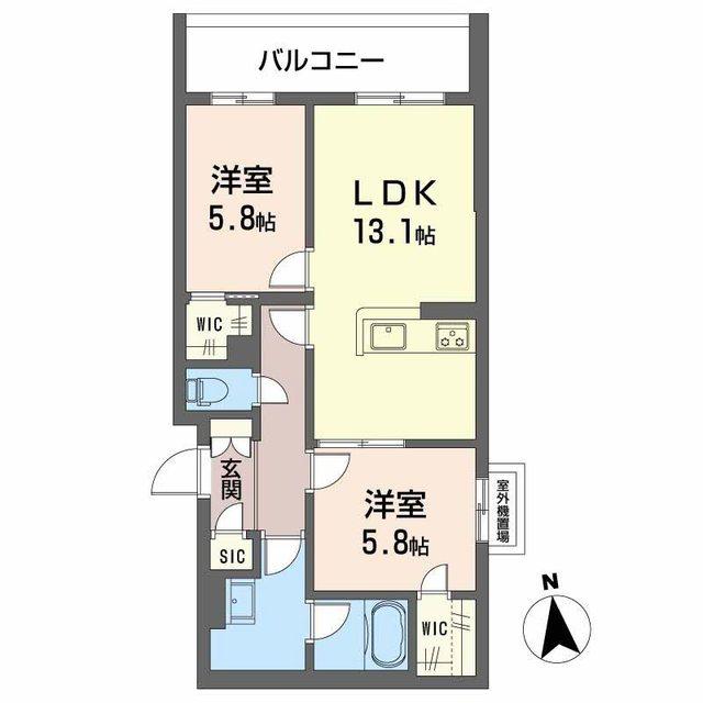 シャーメゾン東雲(2LDK/4階)の間取り写真