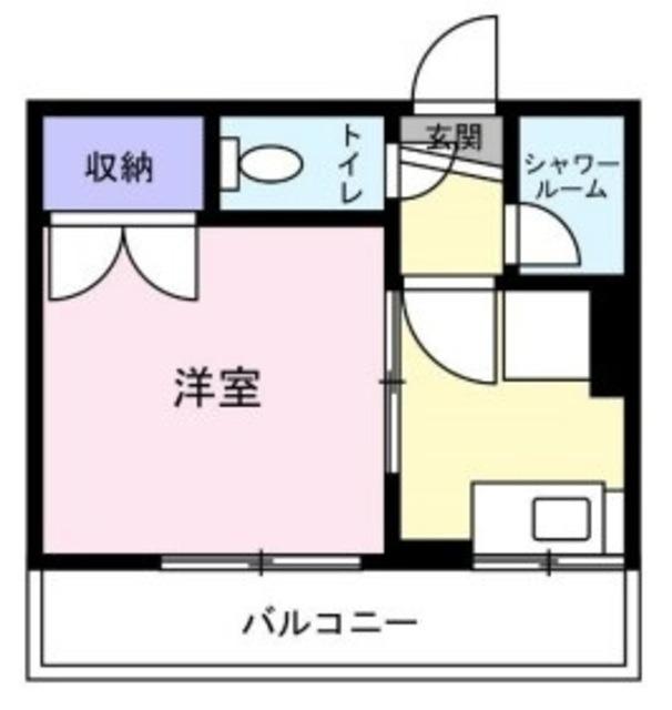 相馬下馬マンション(1K/3階)の間取り写真