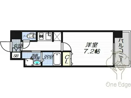 サムティ北梅田VESSEEL(1K/8階)の間取り写真