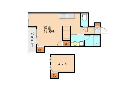 DREAMSTAGE筑紫野 ルシアン(ワンルーム/2階)の間取り写真