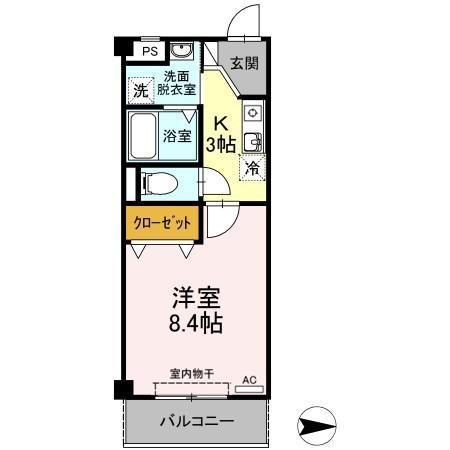 セントラルハイツ名古屋(1K/3階)の間取り写真