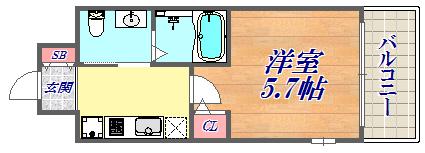 エスリード神戸ウエスト(1K/5階)の間取り写真