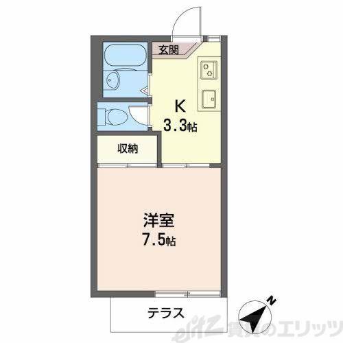 エクセルコート千里山(1K/2階)の間取り写真