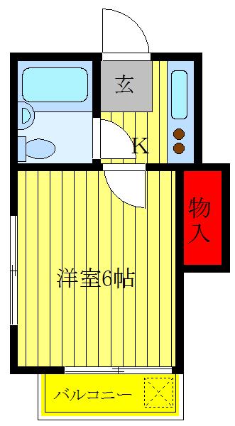 VILLA三ノ輪B(1K/2階)の間取り写真