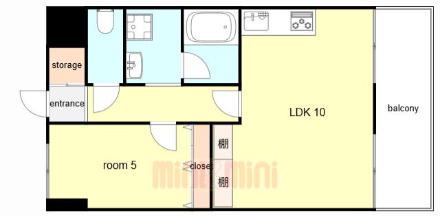 ライオンズマンション芦屋西蔵町(1LDK/4階)の間取り写真