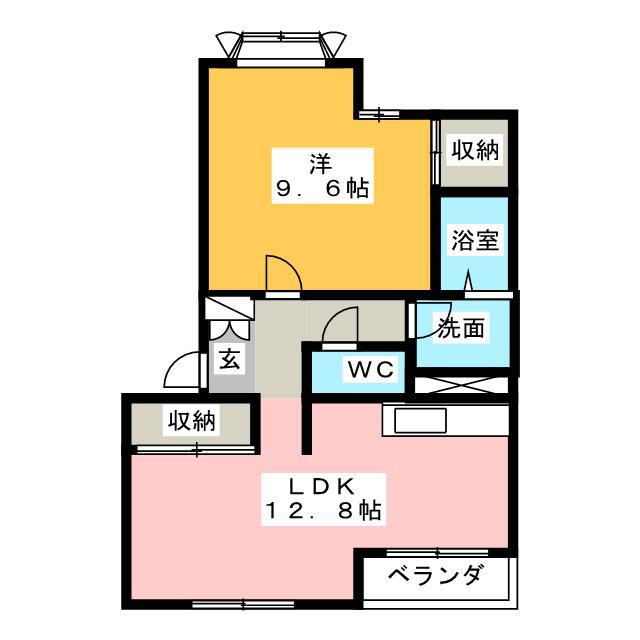 メゾン M(1LDK/2階)の間取り写真
