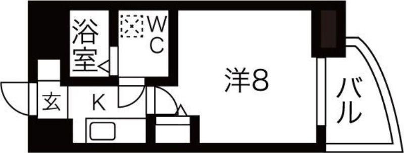 セレニテ谷町CALME(1K/6階)の間取り写真