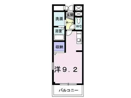 ロータスブルー(ワンルーム/2階)の間取り写真