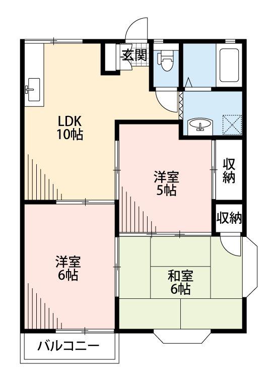 リバティハイツ(3LDK/1階)の間取り写真