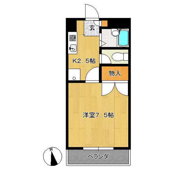 エ・レーヴ(1K/1階)の間取り写真